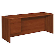 HON; 10700 Series Laminate Single-Pedestal Credenza, Left Pedestal, 29 1/2 inch;H x 72 inch;W x 24 inch;D, Cognac