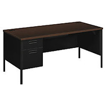 HON; Metro Classic Left-Pedestal Desk, 29 1/2 inch;H x 66 inch;W x 30 inch;D, Mocha/Black