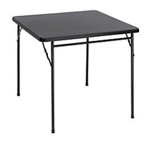 Realspace; Resin Folding Card Table, 28 1/2 inch;H x 34 inch;W x 34 inch;D, Black