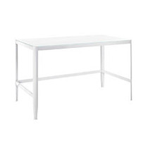 Lumisource PIA Glass-Top Desk/Table, 29 inch;H x 48 inch;W x 24 1/2 inch;D, White