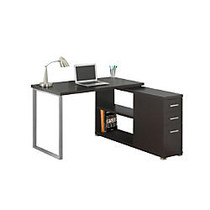 Monarch Specialties Contemporary MDF Computer Desk, 30 inch;H x 48 inch;W x 48 inch;D, Cappuccino