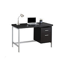 Monarch Specialties Contemporary MDF Computer Desk, 31 inch;H x 48 inch;W x 24 inch;D, Cappuccino/Silver