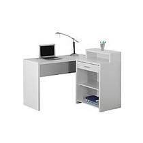 Monarch Specialties Contemporary MDF Computer Desk, 37 inch;H x 48 inch;W x 42 inch;D, White