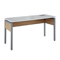 Z-Line Designs Z-Tech Modular Desk, 30 inch;H x 59 1/4 inch;W x 23 1/2 inch;D, Oak/Silver/White