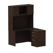 BBF 300 Series L-Shaped Desk With Tall Storage, 72 3/10 inch;H x 47 3/5 inch;W x 51 1/2 inch;D, Mocha Cherry, Premium Installation Service