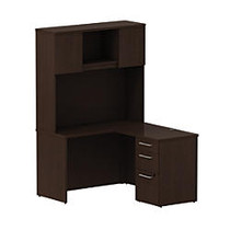 BBF 300 Series L-Shaped Desk With Tall Storage, 72 3/10 inch;H x 47 3/5 inch;W x 51 1/2 inch;D, Mocha Cherry, Standard Delivery Service