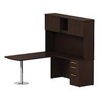 BBF 300 Series L-Shaped Peninsula With Tall Storage, 72 3/10 inch;H x 71 3/5 inch;W x 71 3/10 inch;D, Mocha Cherry, Standard Delivery Service