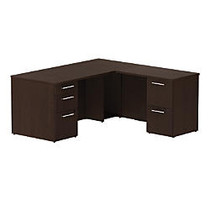 BBF 300 Series L-Shaped Single-Pedestal Desk, 29 1/10 inch;H x 65 3/5 inch;W x 65 3/10 inch;D, Mocha Cherry, Standard Delivery Service