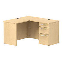 BBF 300 Series Small-Space L-Shaped Desk, 29 1/10 inch;H x 47 3/5 inch;W x 51 1/2 inch;D, Natural Maple, Premium Installation Service