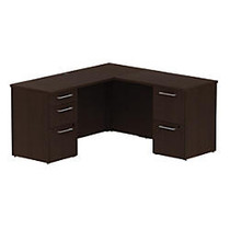 BBF 300 Series Small-Space L-Shaped Desk, 29 1/10 inch;H x 59 3/5 inch;W x 57 1/5 inch;D, Mocha Cherry, Premium Installation Service