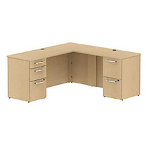 BBF 300 Series Small-Space L-Shaped Desk, 29 1/10 inch;H x 65 3/5 inch;W x 63 2/5 inch;D, Natural Maple, Standard Delivery Service