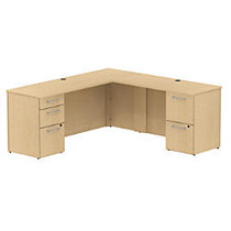 BBF 300 Series Small-Space L-Shaped Desk, 29 1/10 inch;H x 71 1/10 inch;W x 69 2/5 inch;D, Natural Maple, Premium Installation Service