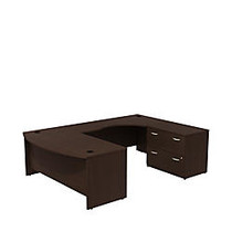 Bush Business Furniture Components Bowfront Desk In Right-Hand U-Station With Lateral File, 29 13/16 inch;H x 71 3/16 inch;W x 107 1/8 inch;D, Mocha Cherry, Standard Delivery