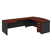 Bush Business Furniture Components Collection 72 inch; Wide Bow Front L-Desk Shell With 72 inch; Wide Left Hand Corner Module, Hansen Cherry, Premium Delivery Service