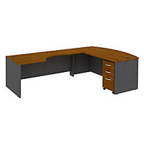 Bush Business Furniture Components Collection 72 inch; Wide Bow Front L-Desk Shell With 72 inch; Wide Left Hand Corner Module, Natural Cherry, Standard Delivery Service