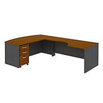 Bush Business Furniture Components Collection 72 inch; Wide Bow Front L-Desk Shell With 72 inch; Wide Right Hand Corner Module, Natural Cherry, Standard Delivery Service