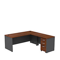 Bush Business Furniture Components Collection L-Desk With 3-Drawer Mobile Pedestal, 29 3/4 inch;H x 71 inch;W x 77 1/16 inch;D, Hansen Cherry, Premium Delivery Service