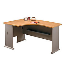 Bush Office Advantage Left  inch;L inch; Bow Desk, 29 7/8 inch;H x 59 3/8 inch;W x 43 3/8 inch;D, Light Oak/Sage, Standard Delivery Service