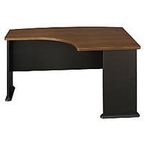Bush Office Advantage Right L-Shaped Bow-Front Desk, 29 7/8 inch;H x 59 3/8 inch;W x 43 3/8 inch;D, Sienna Walnut, Premium Installation Service