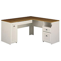 Bush; Fairview L-Desk, 30 3/4 inch;H x 59 5/8 inch;W x 59 5/8 inch;D, Antique White