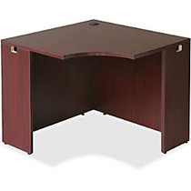 Lorell Essentials Series Mahogany Corner Desk - Rectangle Top - 35.38 inch; Table Top Width x 35.38 inch; Table Top Depth x 1 inch; Table Top Thickness - 29.50 inch; Height - Assembly Required - Mahogany