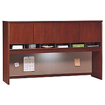Bush Business Furniture Components Collection 72 inch; Wide 4 Door Hutch, 43 inch;H x 71 inch;W x 15 3/8 inch;D, Hansen Cherry, Premium Installation Service