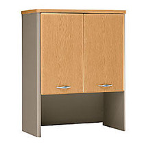 Bush Office Advantage 30 inch; Storage Hutch, 36 1/2 inch;H x 29 1/2 inch;W x 13 7/8 inch;D, Light Oak/Sage, Premium Installation Service