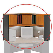 Bush Office Advantage Corner Hutch, 36 1/2 inch;H x 47 1/4 inch;W x 47 1/4 inch;D, Natural Cherry/Slate, Premium Installation Service