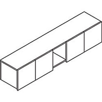 HON; Voi; Laminate Overhead Storage, 4-Doors With 12 inch; Cubbie, 13 inch;H x 60 inch;W x 14 1/4 inch;D, Harvest