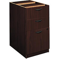 basyx by HON; BL Series 3-Drawer Pedestal File Cabinet, 27 3/4 inch;H x 15 5/8 inch;W x 21 3/4 inch;D, Mahogany