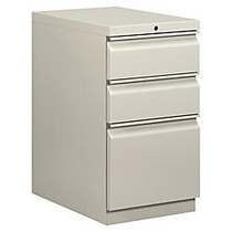basyx; by HON; Mobile Pedestal Vertical Filing Cabinet, 3 Drawers, 28 inch;H x 15 inch;W x 20 inch;D, Light Gray