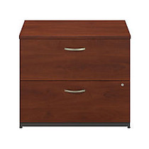 Bush Business Furniture Components Collection 36 inch; Wide 2 Drawer Lateral File, 29 7/8 inch;H x 35 3/4 inch;W x 23 3/8 inch;D,Hansen Cherry, Standard Delivery Service