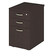 Bush Business Furniture Easy Office 16 inch;W 3-Drawer Mobile Pedestal, 25 3/8 inch;H x 16 inch;W x 20 1/8 inch;D, Mocha Cherry, Standard Delivery