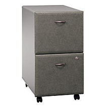 Bush Office Advantage 2-Drawer Pedestal, File/File, 28 1/4 inch;H x 15 5/8 inch;W x 20 3/8 inch;D, Spectrum/Pewter, Standard Delivery