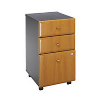 Bush Office Advantage 3-Drawer File, 28 1/4 inch;H x 15 5/8 inch;W x 20 3/8 inch;D, Natural Cherry/Slate, Standard Delivery Service