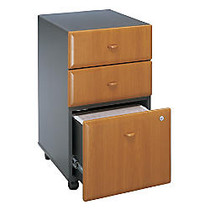 Bush; Office Advantage 3-Drawer Mobile Pedestal, 27 7/8 inch;H x 15 7/10 inch;W x 20 5/32 inch;D, Natural Cherry/Slate, Standard Delivery Service