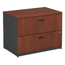 Bush; Office Advantage Laminate Lateral File, 2-Drawers, 29 4/5 inch;H x 35 2/3 inch;W x 23 11/32 inch;D, Hansen Cherry/Galaxy, Standard Delivery Service