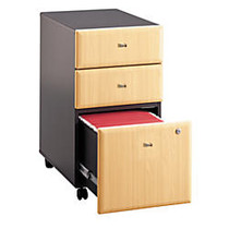 Bush; Office Advantage Mobile File Cabinet, 3 Drawers, 27 7/8 inch;H x 15 3/4 inch;W x 20 3/16 inch;D, Beech/Slate, Standard Delivery