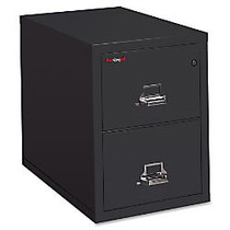 FireKing 2-1831-C Vertical File Cabinet - 17.8 inch; x 31.6 inch; x 27.8 inch; - 2 x Drawer(s) for File - Letter - Vertical - Insulated, Fire Proof, Key Lock, Scratch Resistant, Water Resistant - Black - Powder Coated - Steel