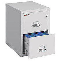 FireKing; 25 Vertical File, 2-Drawer, Letter-Size, 27 3/4 inch;H x 17 3/4 inch;W x 25 inch;D, Platinum, White Glove Delivery