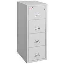 FireKing; 25 Vertical File, 4-Drawer, Legal-Size, 52 3/4 inch;H x 20 3/4 inch;W x 25 inch;D, Platinum, White Glove Delivery