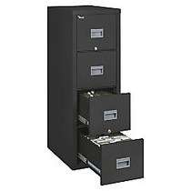 FireKing; Patriot Series 25 inch;D Vertical File Cabinet, 4 Drawers, Black, White Glove Delivery