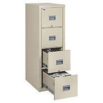 FireKing; Patriot Series 25 inch;D Vertical File Cabinet, 4 Drawers, Parchment, White Glove Delivery
