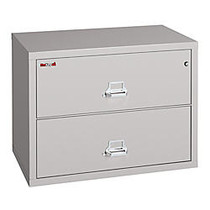 FireKing; UL 1-Hour Lateral File, 2 Drawers, 27 3/4 inch;H x 37 1/2 inch;W x 22 1/8 inch;D, Platinum, White Glove Delivery