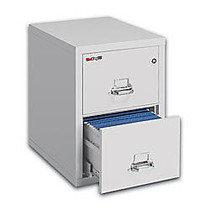 FireKing; UL 1-Hour Vertical File, 2 Drawers, Legal Size, 27 3/4 inch;H x 20 7/8 inch;W x 31 5/8 inch;D, Platinum, White Glove Delivery