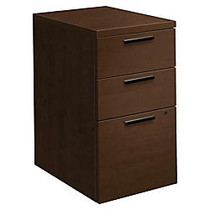 HON 10500 Srs Mocha Laminate Furniture Components - 15.8 inch; x 22.8 inch; x 28 inch; - 3 x Box Drawer(s), File Drawer(s) - Single Pedestal - Flat Edge - Material: Wood - Finish: Mocha Laminate, Thermofused Laminate (TFL)