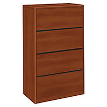 HON; 10700 Series Laminate Lateral File Cabinet, 4 Drawers, 59 1/8 inch;H x 36 inch;W x 20 inch;D, Cognac