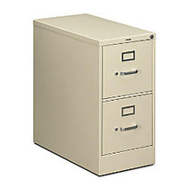 HON; 210-Series Locking Vertical Filing Cabinet, Letter Size, 2 Drawers, 29 inch;H x 15 inch;W x 28 1/2 inch;D, Putty