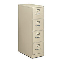 HON; 210-Series Locking Vertical Filing Cabinet, Letter Size, 4 Drawers, 52 inch;H x 15 inch;W x 28 1/2 inch;D, Putty