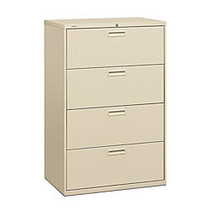HON; 500-Series 36 inch;-Wide Lateral File, 4 Drawers, 53 1/4 inch;H x 36 inch;W x 19 1/4 inch;D, Putty